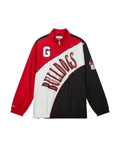 Mitchell & Ness Men's Black/red Georgia Bulldogs Arched Retro Lined Full-zip Windbreaker Jacket