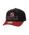 Mitchell & Ness Men's Black/red New Jersey Devils Backside Script 2-tone Pro Crown Adjustable Hat