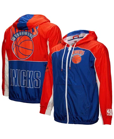 Mitchell & Ness Men's Blue New York Knicks Hardwood Classics Big Shot Premium Full-zip Windbreaker Jacket