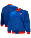 Mitchell & Ness Men's Blue New York Knicks Hardwood Classics Team Og 3.0 Lightweight Satin Full-snap Jacket In Gold
