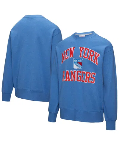 Mitchell & Ness Blue New York Rangers Playoff Win Fleece Pullover Sweatshirt