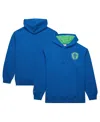 Mitchell & Ness Men's Blue Seattle Sounders Fc Crest Fleece Pullover Hoodie In Blue