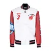 Mitchell & Ness Men's Bomber Jacket Nba Burst Warm Up Jacket No 3 Dwyane Wade Miahea Multi/white In Multi/white