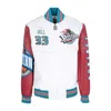Mitchell & Ness Men's Bomber Jacket Nba Burst Warm Up Jacket No 33 Grant Hill Detpis Multi/white In Multi/white