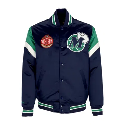Mitchell & Ness Men's Bomber Jacket Nba Heavyweight Satin Jacket Dalmav Original Team Colors