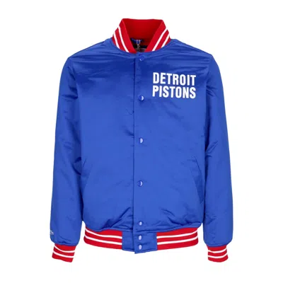 Mitchell & Ness Men's Bomber Jacket Nba Heavyweight Satin Jacket Detpis Original Team Colors