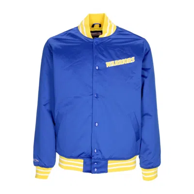 Mitchell & Ness Men's Bomber Jacket Nba Heavyweight Satin Jacket Golwar Original Team Colors