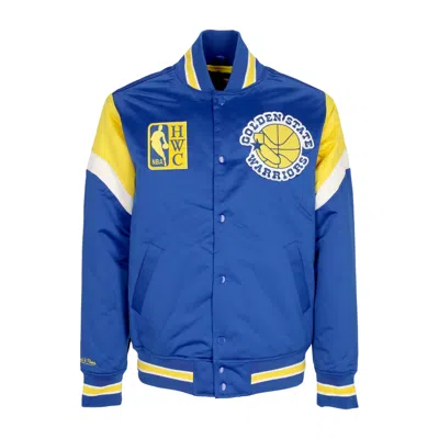 Mitchell & Ness Men's Bomber Jacket Nba Heavyweight Satin Jacket Golwar Original Team Colors