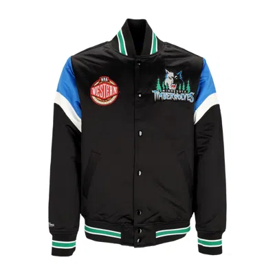 Mitchell & Ness Men's Bomber Jacket Nba Heavyweight Satin Jacket Mintim Original Team Colors