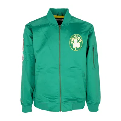 Mitchell & Ness Men's Bomber Jacket Nba Lightweight Satin Bomber Boscel Original Team Colors