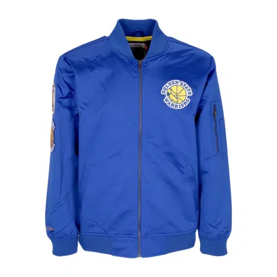 Mitchell & Ness Men's Bomber Jacket Nba Lightweight Satin Bomber Golwar Original Team Colors