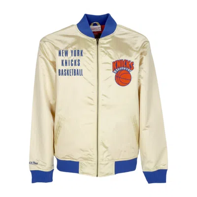 Mitchell & Ness Men's Bomber Jacket Nba Team Og 2.0 Lightweight Satin Jacket Vintage Logo Neykni Gold