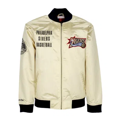 Mitchell & Ness Men's Bomber Jacket Nba Team Og 2.0 Lightweight Satin Jacket Vintage Logo Phi76e Gold