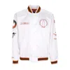 Mitchell & Ness Men's Bomber Jacket Ncaa Hometown Lw Satin Jacket Texlon In White