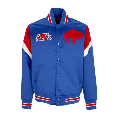 Mitchell & Ness Men's Bomber Jacket Nfl Heavyweight Satin Jacket Bufbil Original Team Colors