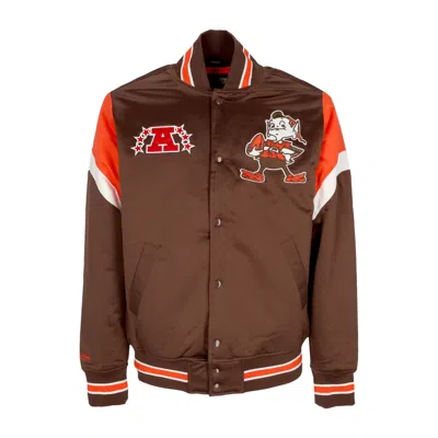 Mitchell & Ness Men's Bomber Jacket Nfl Heavyweight Satin Jacket Clebro In Original Team Colors