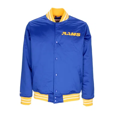 Mitchell & Ness Men's Bomber Jacket Nfl Heavyweight Satin Jacket Losram Original Team Colors In Blue