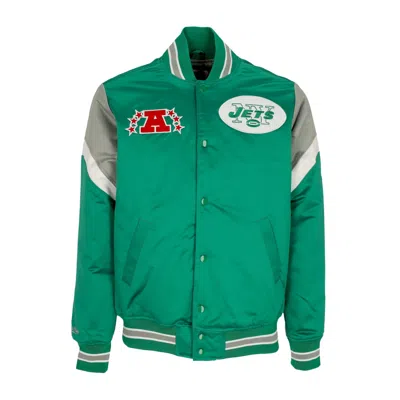 Mitchell & Ness Men's Bomber Jacket Nfl Heavyweight Satin Jacket Neyjet Original Team Colors