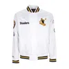 Mitchell & Ness Men's Bomber Jacket Nfl Hometown Lw Satin Jacket Pitste White In White