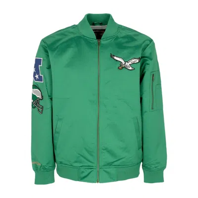 Mitchell & Ness Men's Bomber Jacket Nfl Lightweight Satin Bomber Phieag Original Team Colors