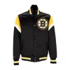 Mitchell & Ness Men's Bomber Jacket Nhl Heavyweight Satin Jacket Bosbru In Original Team Colors