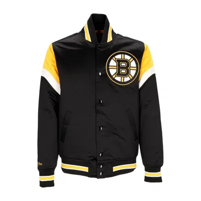 Mitchell & Ness Men's Bomber Jacket Nhl Heavyweight Satin Jacket Bosbru In Original Team Colors