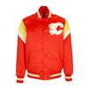 Mitchell & Ness Men's Bomber Jacket Nhl Heavyweight Satin Jacket Calfla In Original Team Colors