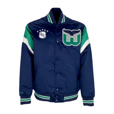 Mitchell & Ness Men's Bomber Jacket Nhl Heavyweight Satin Jacket Harwha In Original Team Colors