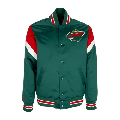 Mitchell & Ness Men's Bomber Jacket Nhl Heavyweight Satin Jacket Minwil Original Team Colors