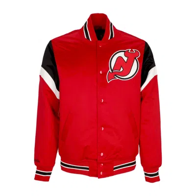 Mitchell & Ness Men's Bomber Jacket Nhl Heavyweight Satin Jacket Nejdev Original Team Colors