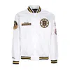 Mitchell & Ness Men's Bomber Jacket Nhl Hometown Lw Satin Jacket Bosbru In White