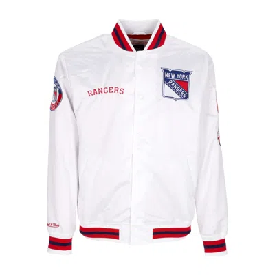 Mitchell & Ness Men's Bomber Jacket Nhl Hometown Lw Satin Jacket Neyran White