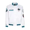 Mitchell & Ness Men's Bomber Jacket Nhl Hometown Lw Satin Jacket Sajsha In White