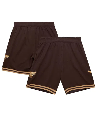 Mitchell & Ness Men's Brown Chicago Bulls 1997-98 Hardwood Classics Lux Swingman Shorts