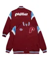 Mitchell & Ness Men's Burgundy Philadelphia Phillies Heavyweight Button Front Satin Full-snap Jacket In Burgundy