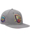 Mitchell & Ness Men's Charcoal New Jersey Nets Hardwood Classics 35 Years Carbon Cabernet Fitted Hat In Charcoal