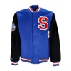 Mitchell & Ness Men's College Jacket Nba Team Legacy Varsity Jacket Phi76e In Royal/black