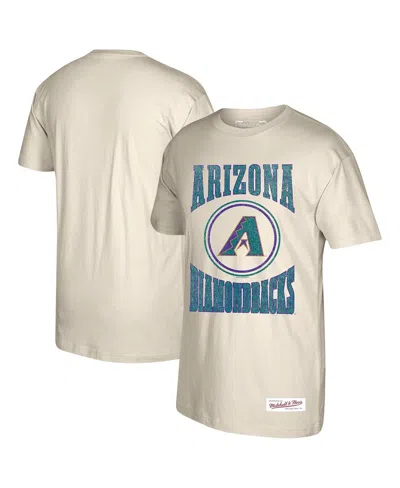 Mitchell & Ness Men's Cream Arizona Diamondbacks Arched Logo Slub T-shirt