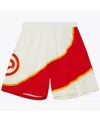 Mitchell & Ness Men's Cream Atlanta Hawks 1986/87 Hardwood Classics Team Color Swingman Shorts