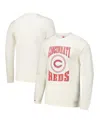 Mitchell & Ness Cream Cincinnati Reds Arched Logo Slub Long Sleeve T-shirt In Cream