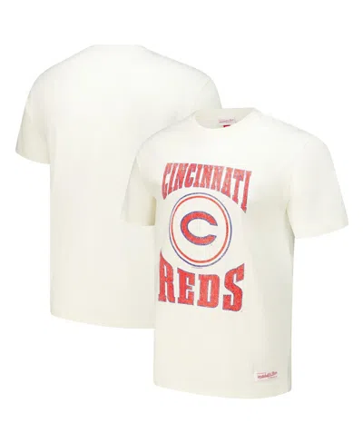 Mitchell & Ness Men's Cream Cincinnati Reds Arched Logo Slub T-shirt