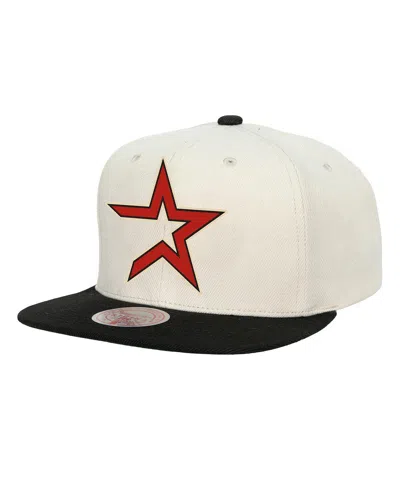 Mitchell & Ness Men's Cream Houston Astros Cooperstown Collection Basic Flip Snapback Hat