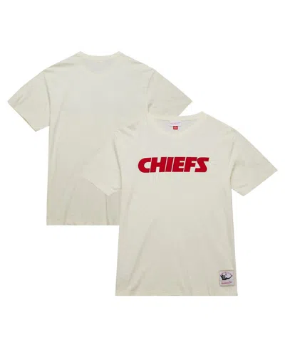 Mitchell & Ness Men's Cream Kansas City Chiefs Vintage Logo Heritage Slub T-shirt