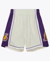 Mitchell & Ness Men's Cream Los Angeles Lakers 2009/10 Hardwood Classics Team Color Swingman Shorts