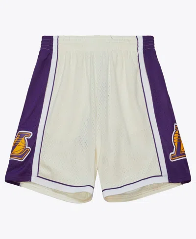 Mitchell & Ness Men's Cream Los Angeles Lakers 2009/10 Hardwood Classics Team Color Swingman Shorts