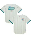 Mitchell & Ness Men's Cream Miami Dolphins Final Seconds Vintage Logo Mesh Button-up Shirt