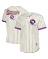 Mitchell & Ness Men's Cream Minnesota Vikings Vintage Logo Final Seconds Full-button Mesh T-shirt