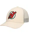 Mitchell & Ness Men's Cream New Jersey Devils Foam Front Trucker Adjustable Hat In Cream