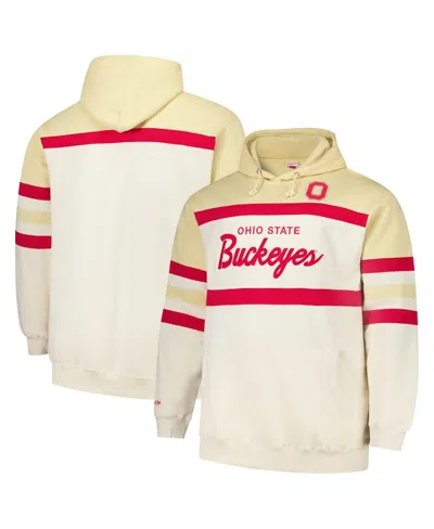 Mitchell & Ness Men's Cream Ohio State Buckeyes Big Tall Head Coach Pullover Hoodie