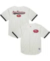 Mitchell & Ness Men's Cream San Francisco 49ers Final Seconds Vintage Logo Mesh Button-up Shirt